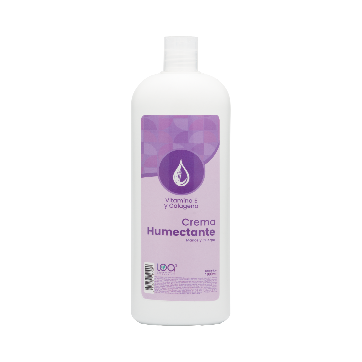 Crema Humectante Colágeno y Vitamina E x 1000ml